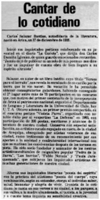 Cantar de lo cotidiano