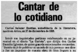 Cantar de lo cotidiano