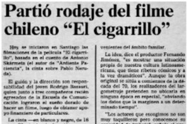 Partió rodaje del filme chileno "El cigarrillo"