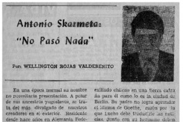 Antonio Skarmeta "No pasó nada"