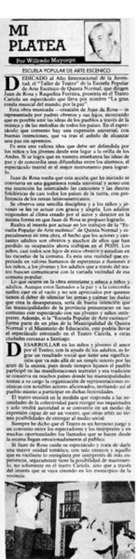 Escuela popular de arte escénico