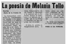 La poesía de Melania Tello
