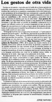 Los gestos de otras vida