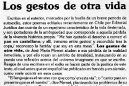 Los gestos de otras vida