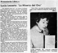 Lucía Lezaeta: "La miseria del oro"