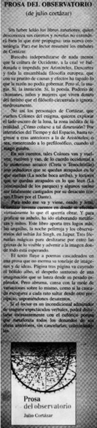 Prosa del observatorio.