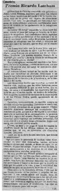 Comentarios Premio Ricardo Latchman