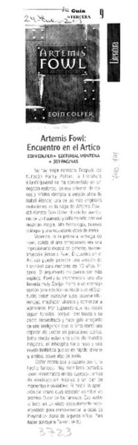 Artemis Fowl: encuentro en el Ártico