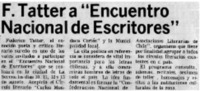 F. Tatter a "Encuentro Nacional de Escritores"