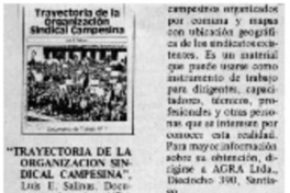 Lea, mire y escuche : Trayectoria de la Organización Sindical Campesina