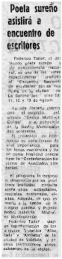 Poeta sureño asistirá a encuentro de escritores