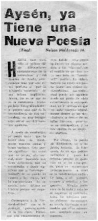 Aysén, ya tiene una nueva poesía