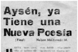 Aysén, ya tiene una nueva poesía