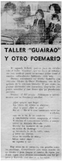 Taller Guairao y otro poemario