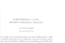 Barrenechea y Albis, prosista colonial chileno