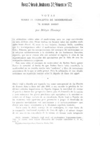 Notas sobre el concepto de Modernidad en Rubén Darío