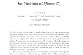 Notas sobre el concepto de Modernidad en Rubén Darío