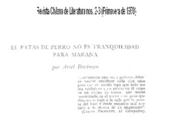 El patas de perro no es tranquilidad para mañana