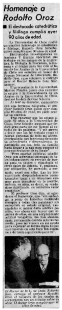 Homenaje a Rodolfo Oroz