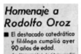 Homenaje a Rodolfo Oroz