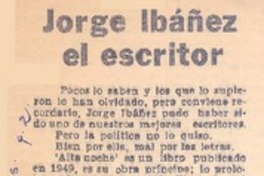Jorge Ibáñez el escritor