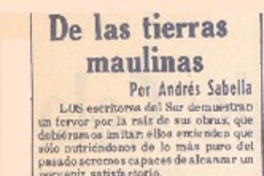 De las tierra maulinas