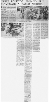 Tinte político empaño el homenaje a Pablo Neruda.