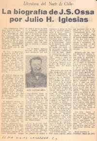 La biografía de J. S. Ossa por Julio H. Iglesias