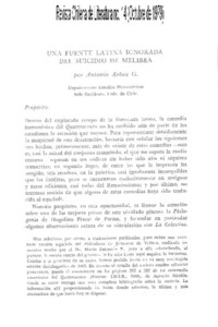 Una fuente latina ignorada del suicidio de Melibea