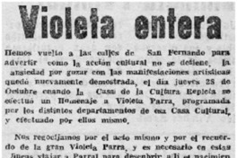 Rinden homenaje a Violeta Parra.