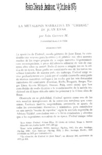 La metalepsis narrativa en "Unmbral" de Juan Emar