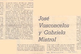 José Vasconcelos y Gabriela Mistral