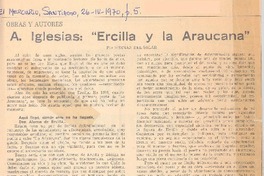 A. Iglesias: "Ercilla y la Araucana"