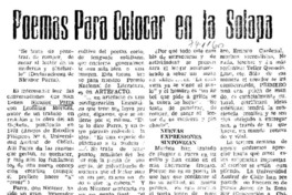 Poemas para colocar en la solapa