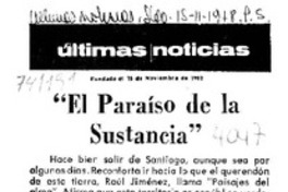 El paraíso de la sustancia