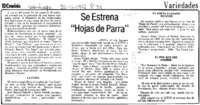 Se estrena "Hojas de Parra"