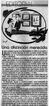 Una distinción merecida