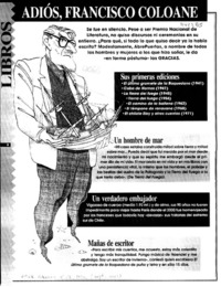 Adiós, Francisco Coloane