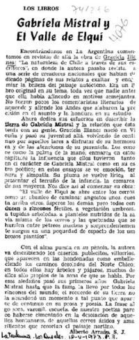 Gabriela Mistral y el Valle del Elqui