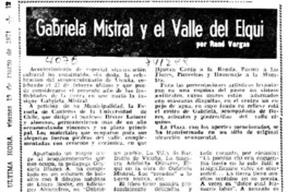 Gabriela Mistral y el Valle del Elqui