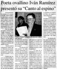 Poeta ovallino Iván Ramírez presentó su "Canto al espino".