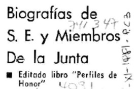 Biografías de S.E. y Miembros de la Junta