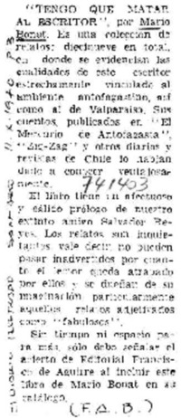 Tengo que matar al escritor