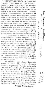 "El mundo pecador de Graham Greene", ensayo