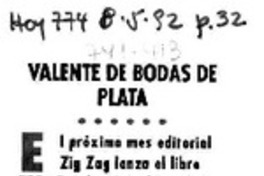 Valente de boda de plata.