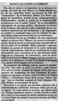 Blanca Luz contra la corriente.