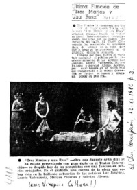 Última función de "Tres Marías y una Rosa"