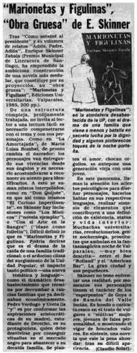 Marionetas y figulinas", "Obra gruesa" de E. Skinner