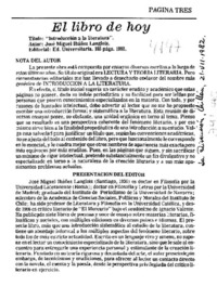 "Introducción a la literatura".