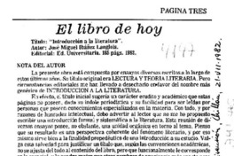 "Introducción a la literatura".